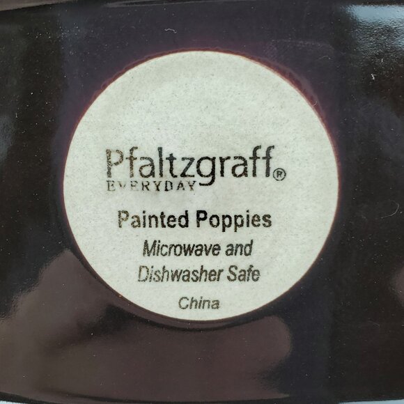 Pfaltzgraff Painted Poppies Covered Butter Dish Brown Floral Butter Keeper - Picture 5 of 7